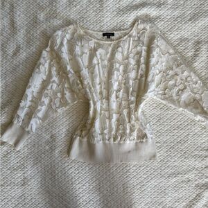 Saks Fifth Avenue Cream Lace Blouse